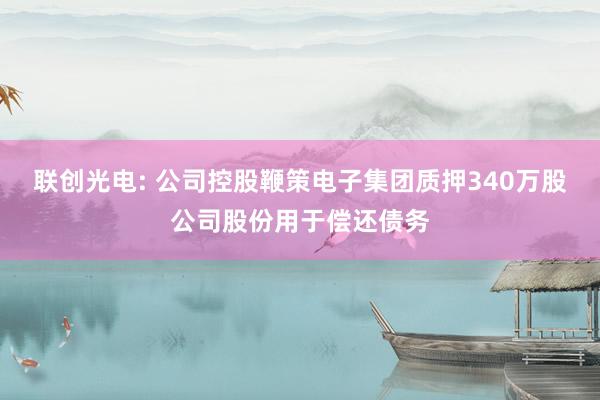 联创光电: 公司控股鞭策电子集团质押340万股公司股份用于偿还债务