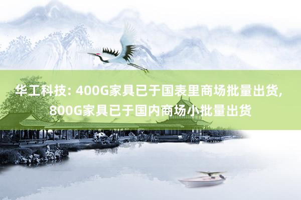 华工科技: 400G家具已于国表里商场批量出货, 800G家具已于国内商场小批量出货