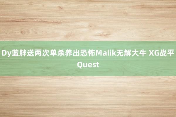 Dy蓝胖送两次单杀养出恐怖Malik无解大牛 XG战平Quest