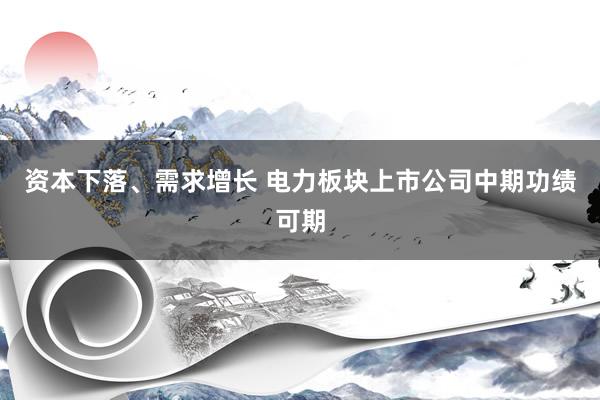 资本下落、需求增长 电力板块上市公司中期功绩可期