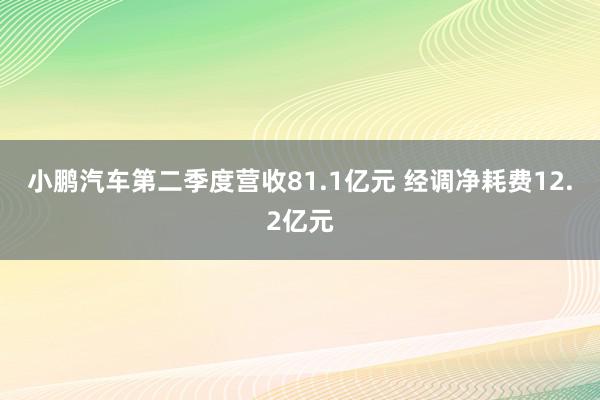 小鹏汽车第二季度营收81.1亿元 经调净耗费12.2亿元