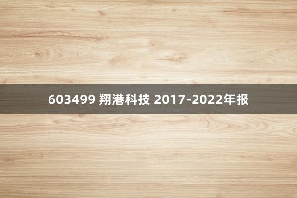 603499 翔港科技 2017-2022年报