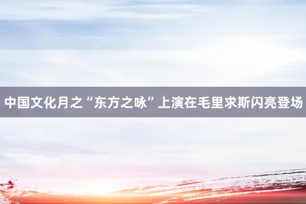 中国文化月之“东方之咏”上演在毛里求斯闪亮登场