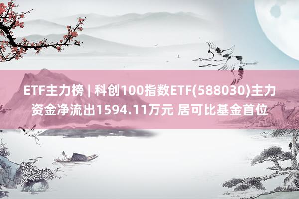 ETF主力榜 | 科创100指数ETF(588030)主力资金净流出1594.11万元 居可比基金首位